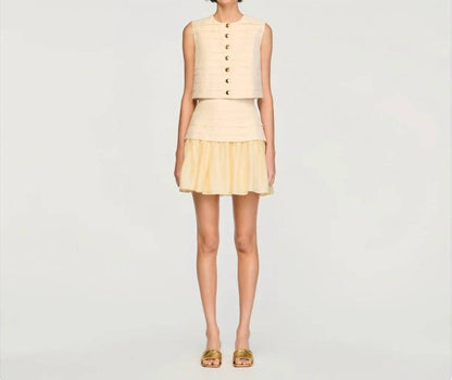 Pleated Crop Top & Mini Skirt Set