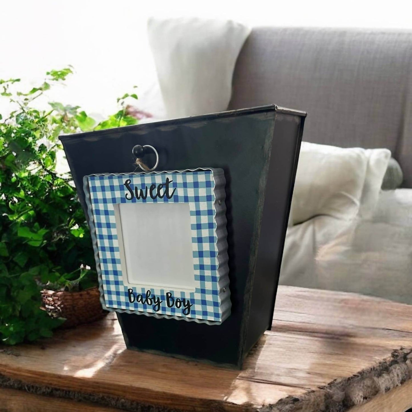 Round Top - “Baby Boy” Photo Frame Charm - Rack Hunt -