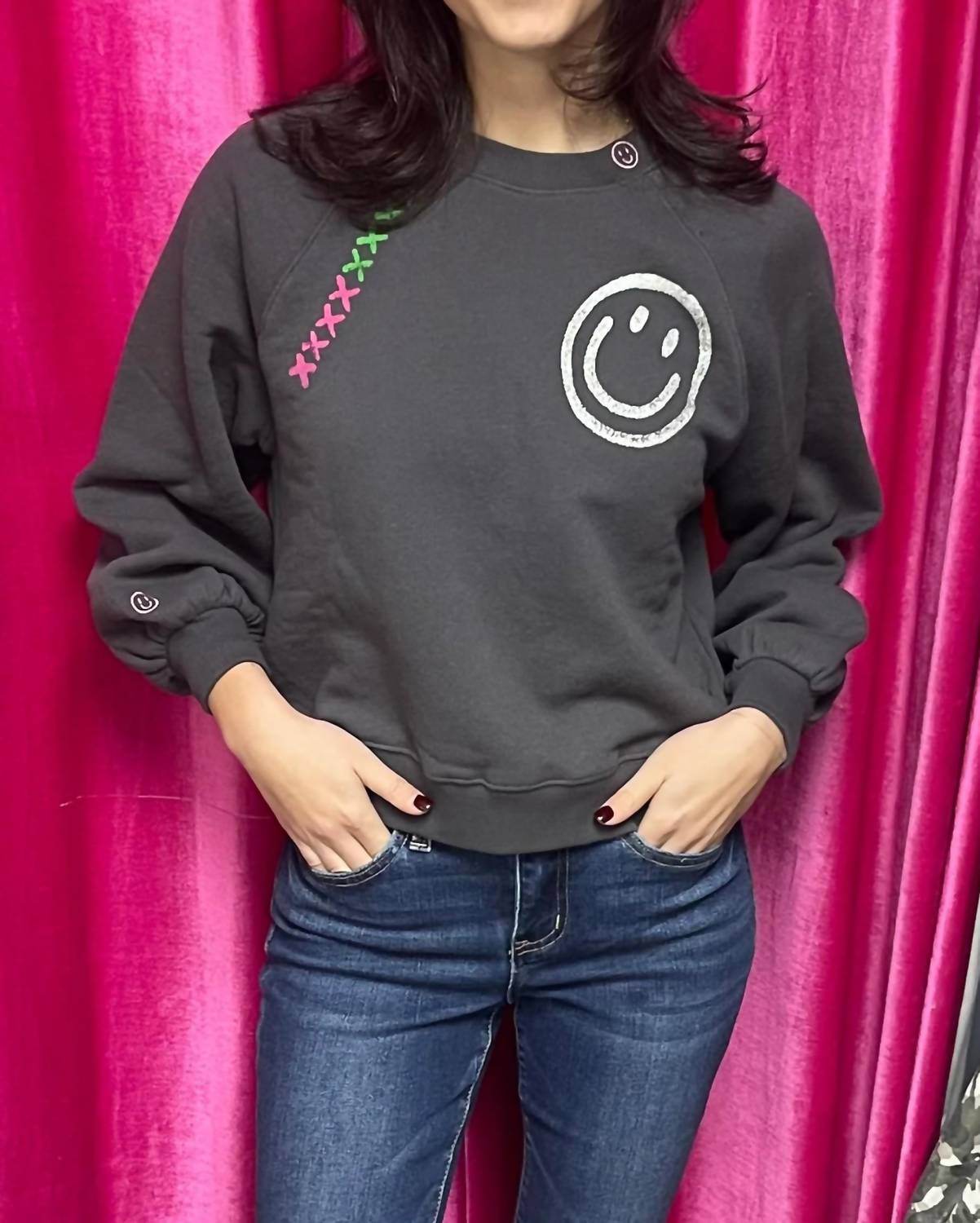 Just Madison - Madz Smiley Sweatshirt - Rack Hunt -