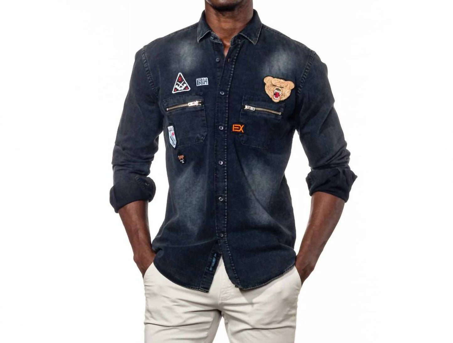 Grizzly Bear Denim Button Down Shirt