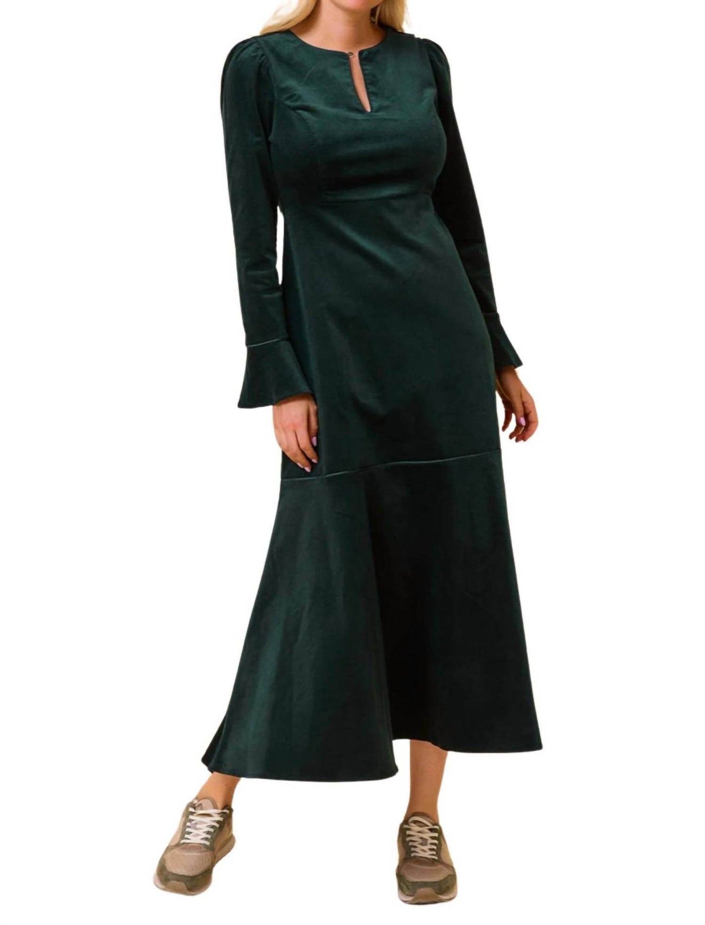 Aspiga - Paloma Round Neck Long Sleeve Stretch Corduroy Dress - Rack Hunt -