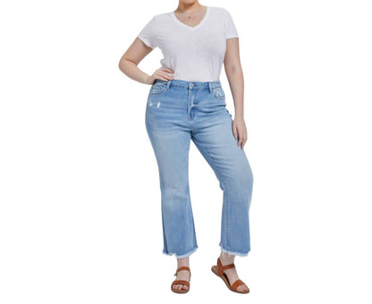 High Rise Crop Flare Jeans