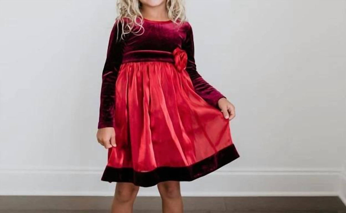 Kids Christmas Holiday Rosette Dress