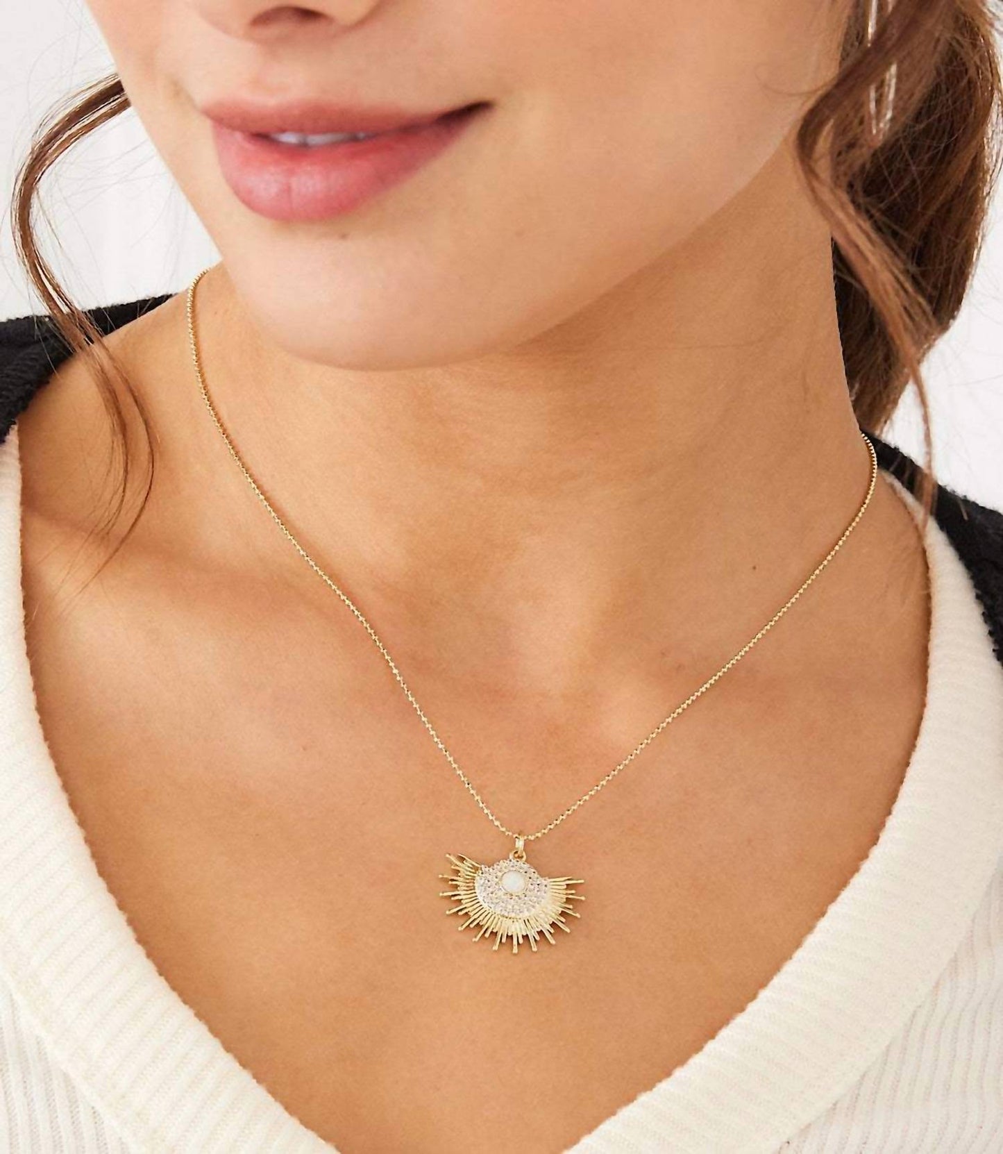 Women's Opal Sunburst Necklace