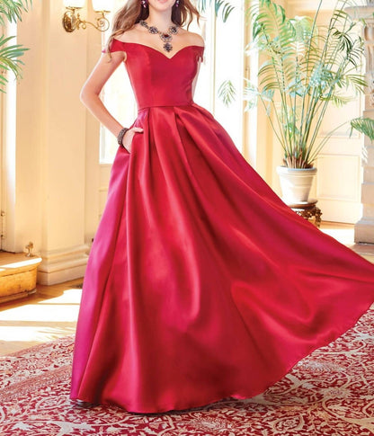 Mikado Sweetheart Off Shoulder Gown