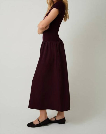 Round Neck Mix Midi Dress