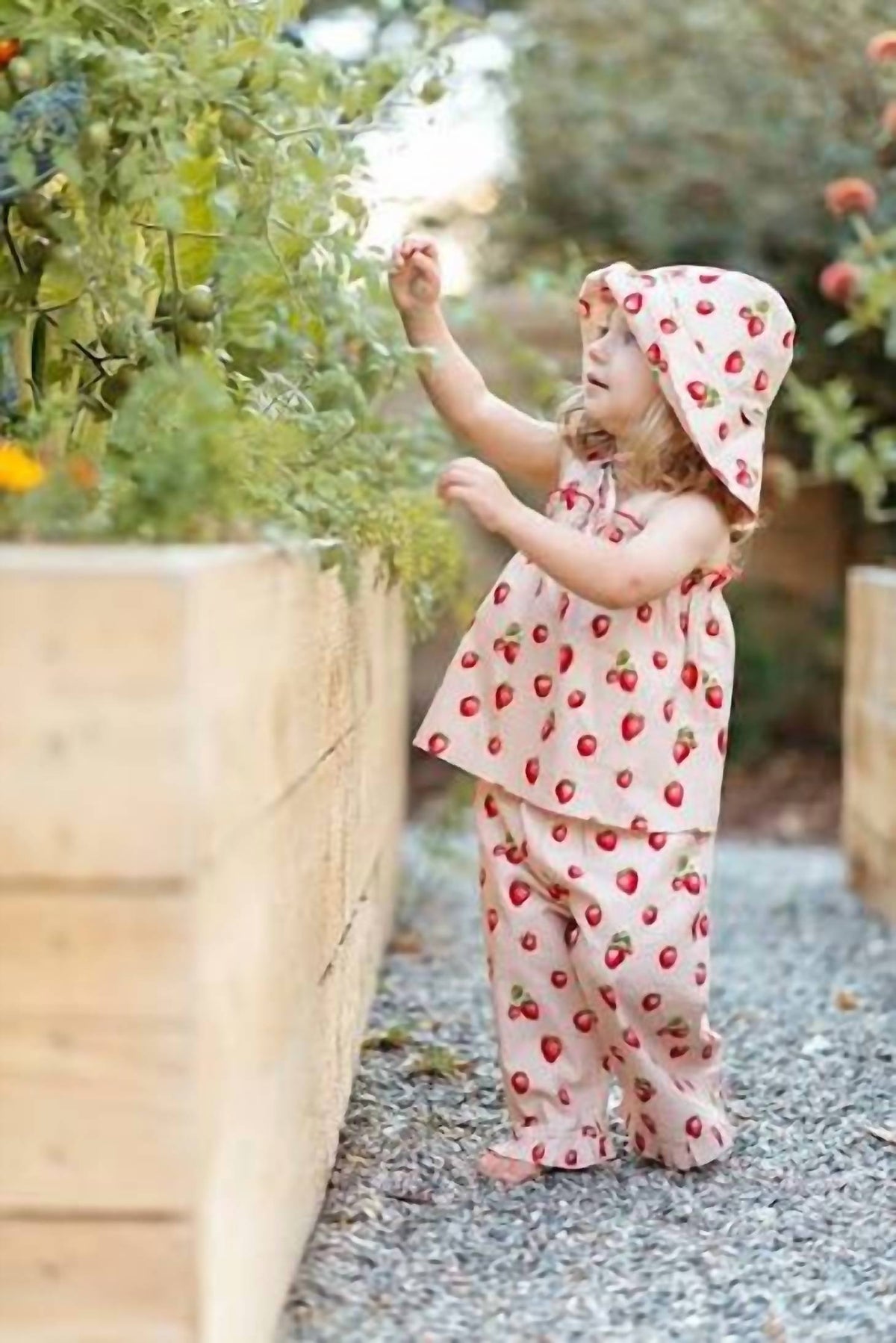 Girl's Strawberry Ruffle Tank & Pant Set