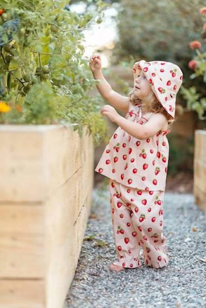 Girl's Strawberry Ruffle Tank & Pant Set