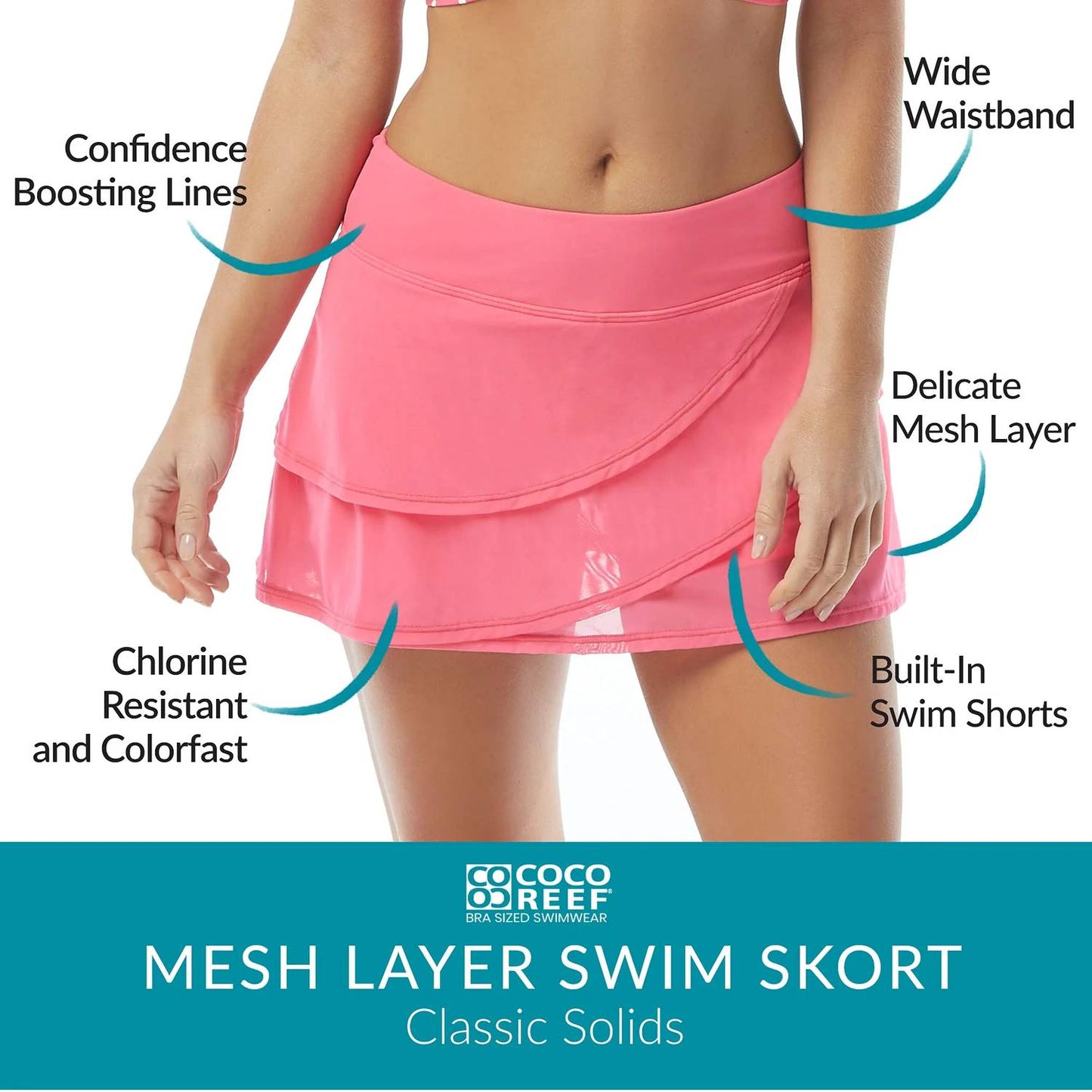 Mesh Layer Swim Skirt