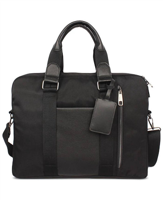 Alfani Men's Faux Trim Organizational Messenger Briefcase in Black
