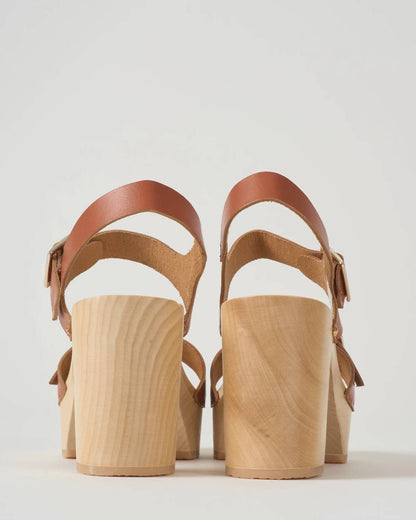 Women's Cuir De Vachette Pleine Fleur Heeled Clog