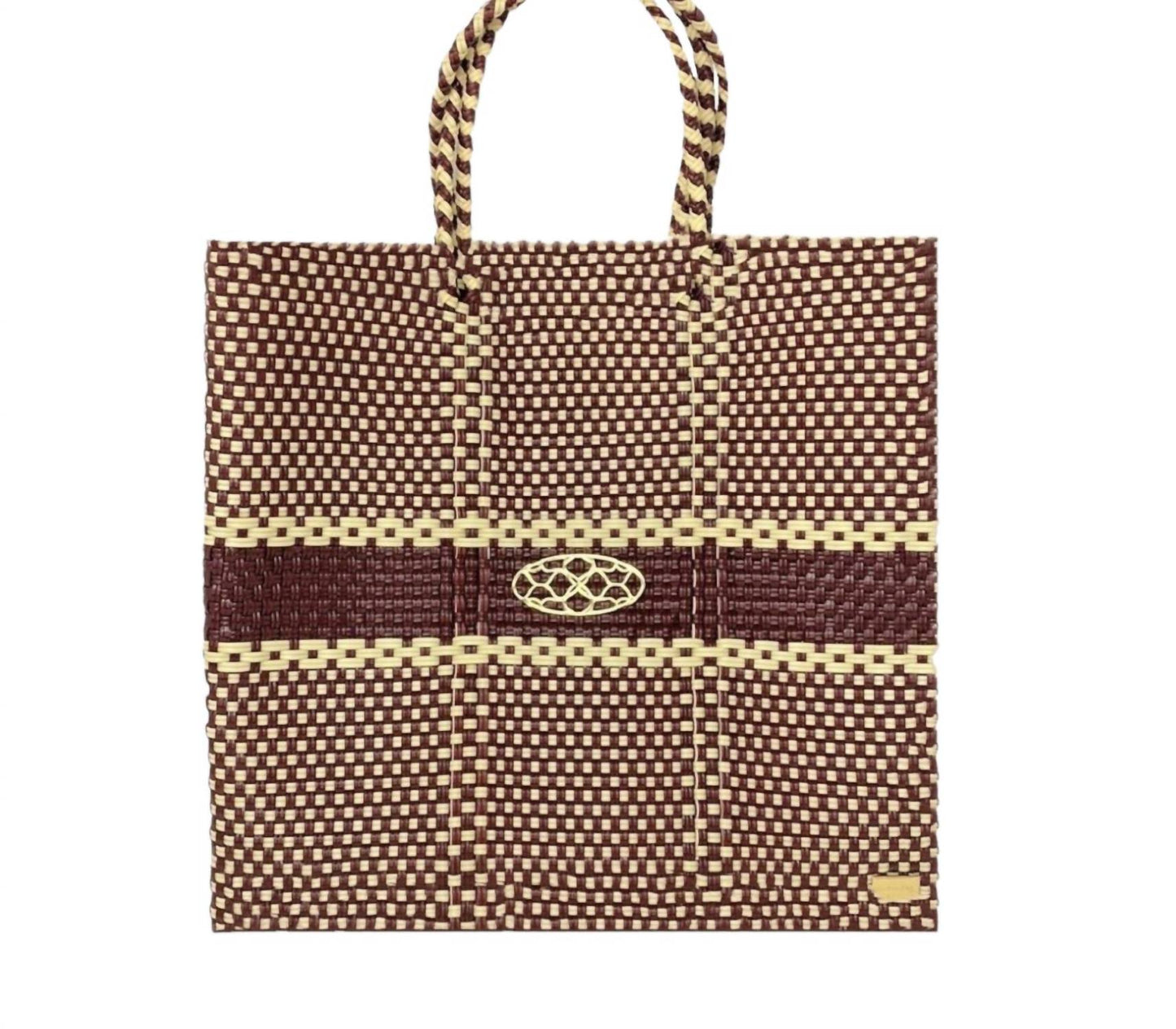 Women's Medium Woven Stripe Regular Strap Tote Bag