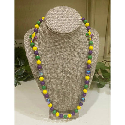 Women's Classic Mardi Gras Beaded Necklace With Extender