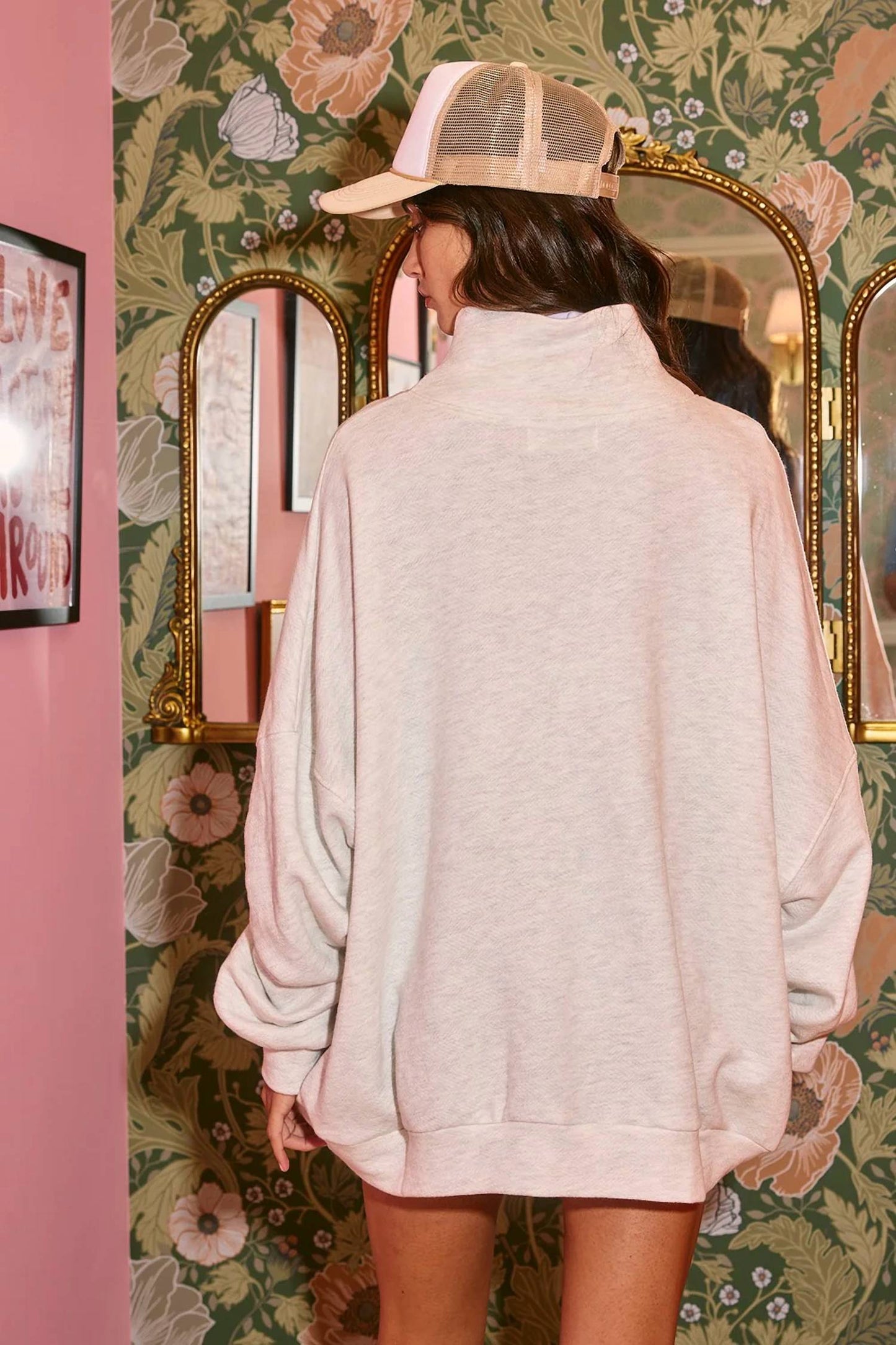 Mock Neck Tunic Sweatshirt