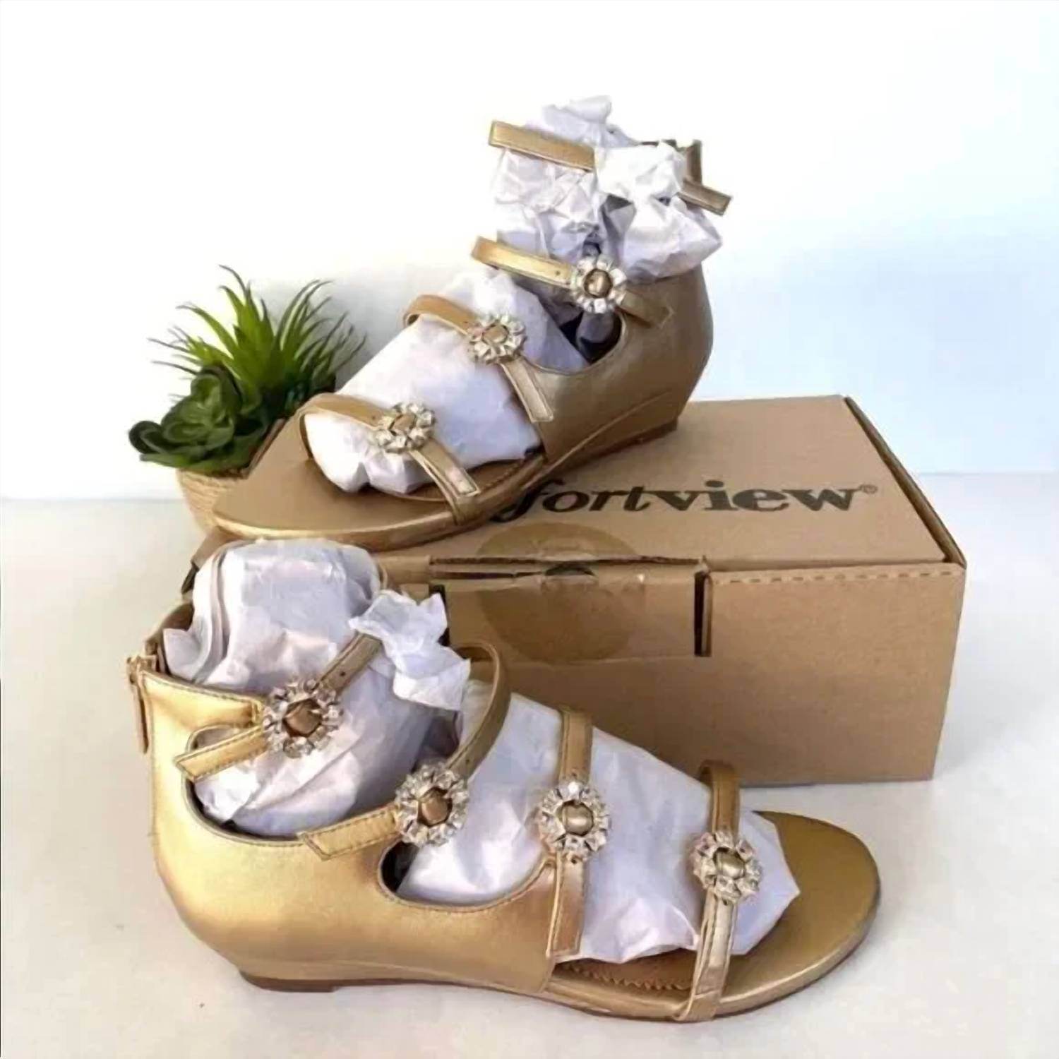 Comfortview - Women Strappy Embellished Sandals - Rack Hunt -