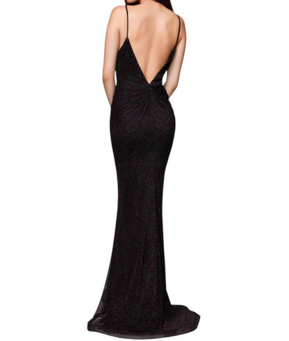V-neck Open Back Maxi Dress