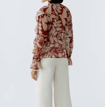Ruffle Print Blouse