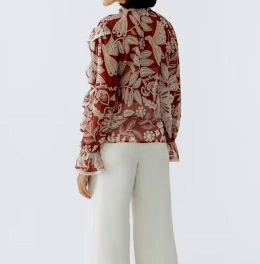 Ruffle Print Blouse
