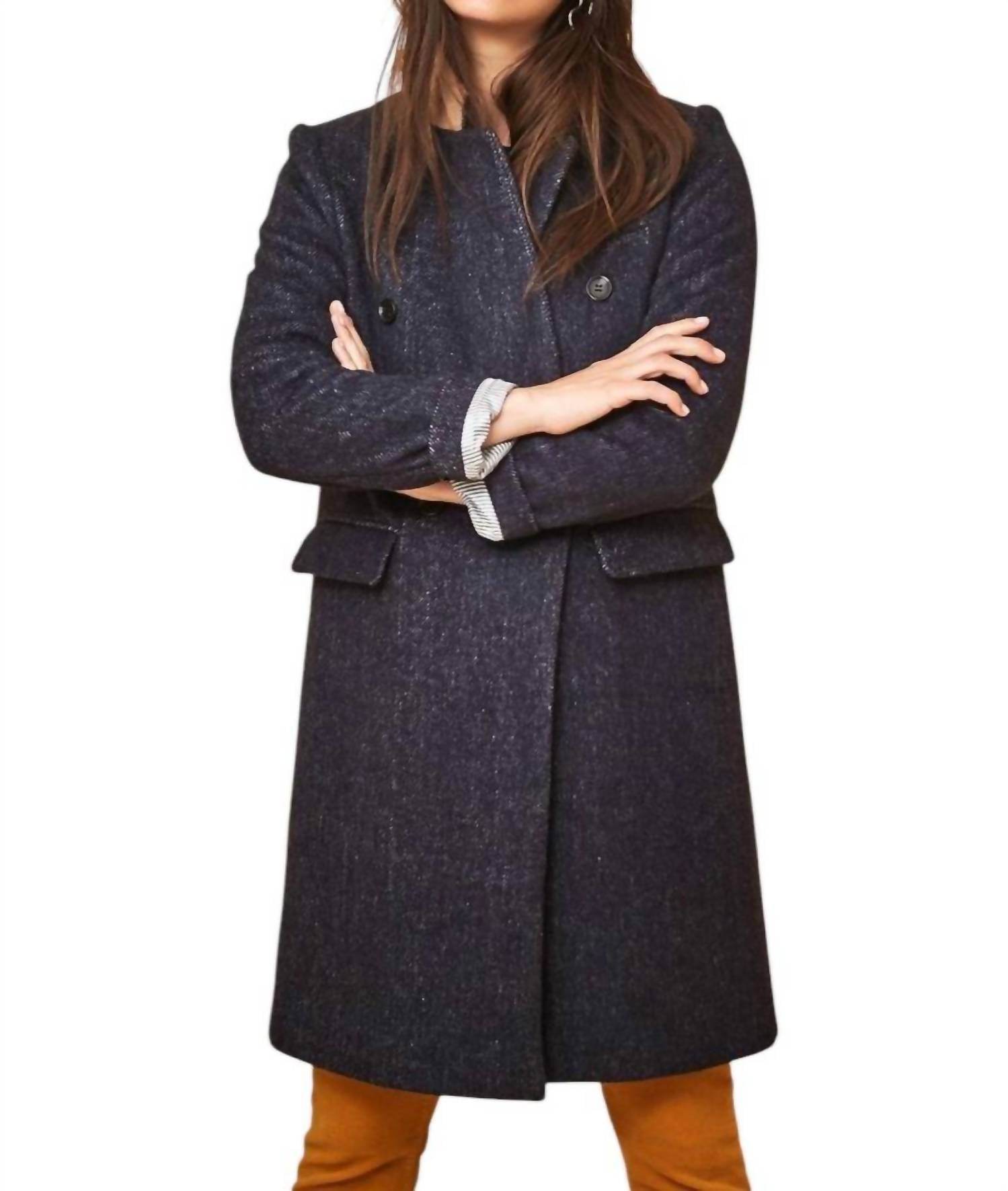 Court & Rowe - Blair Double Breasted Twill Mid Length Pea Coat - Rack Hunt -