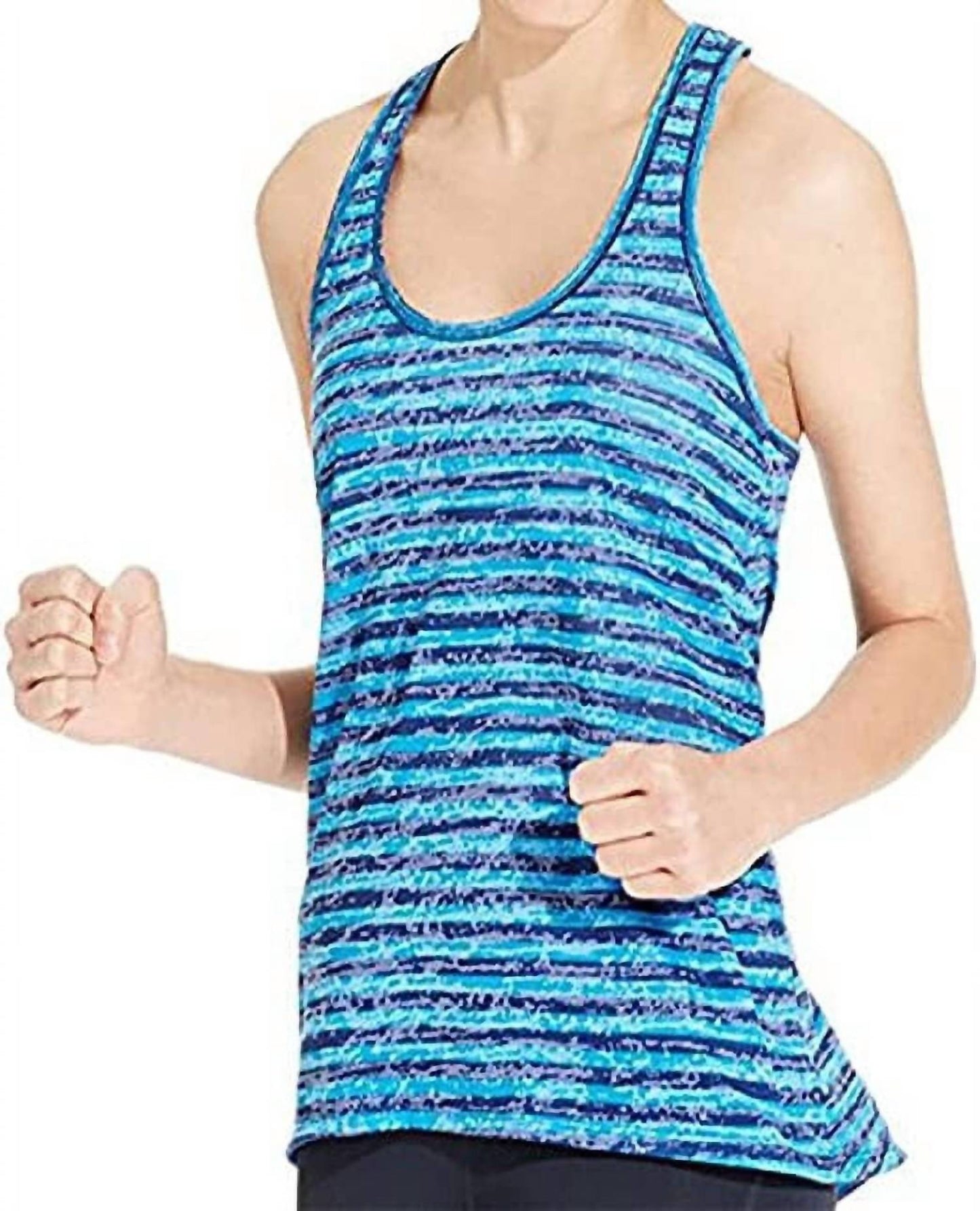 Striped T Back Burnout Tank Top