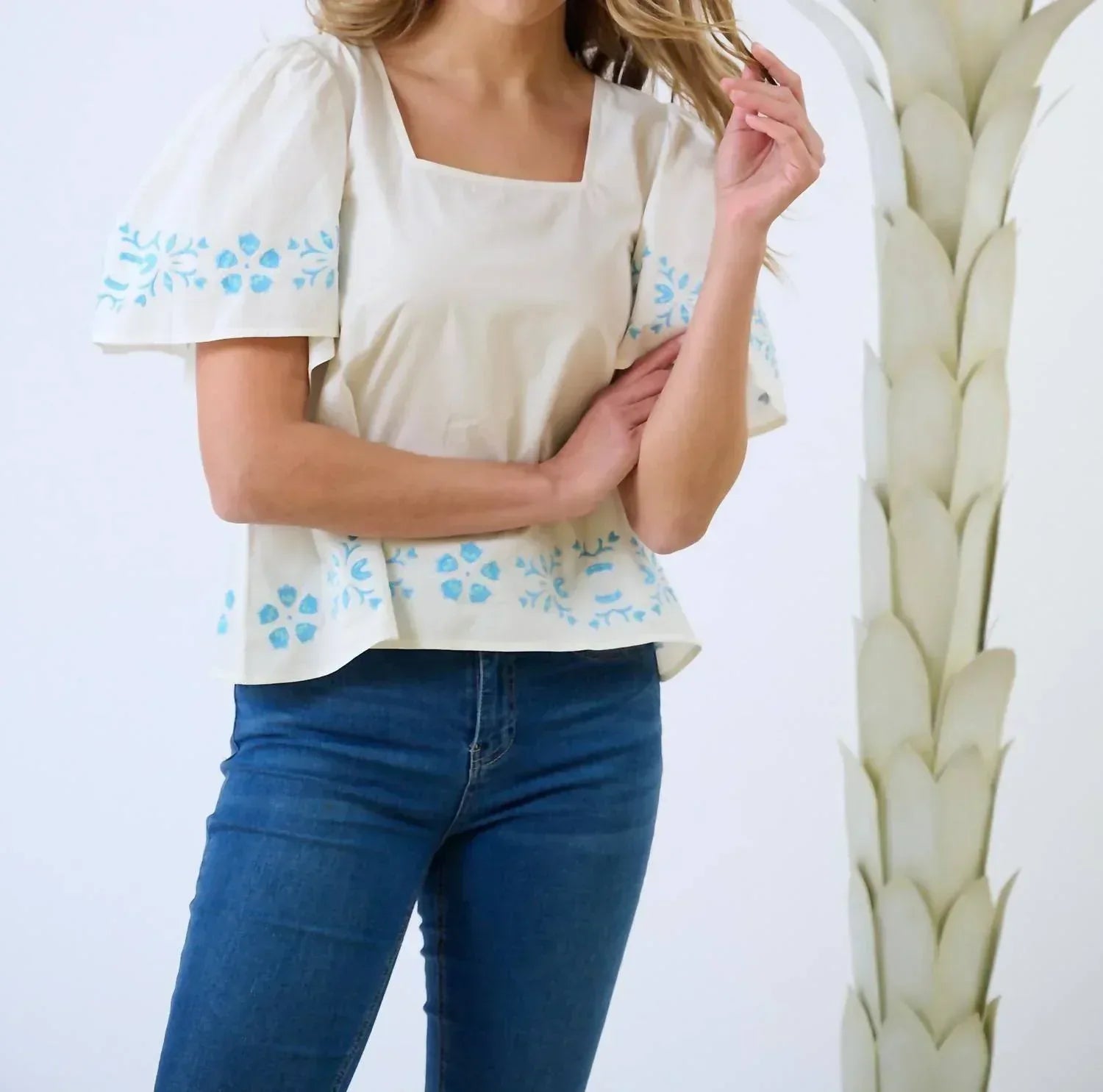 BROOKS AVENUE - Georgia Square Neck Blouse - Rack Hunt