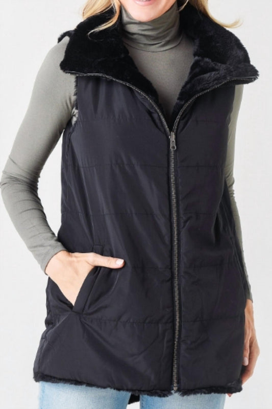 Women's Fur Reversible Vest