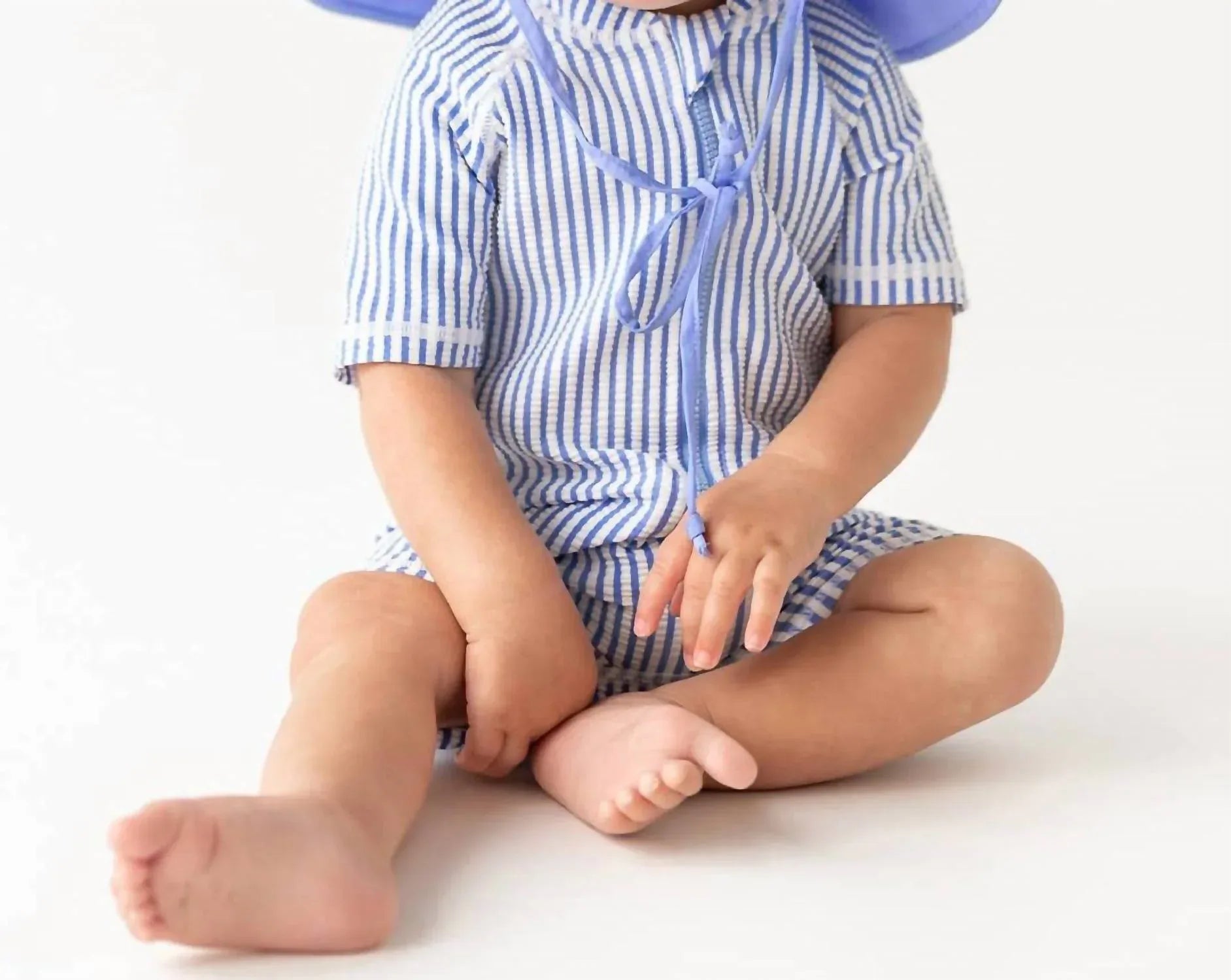 Rugged Butts - Baby Boys Seersucker Short Sleeve One Piece Rash Guard - Rack Hunt