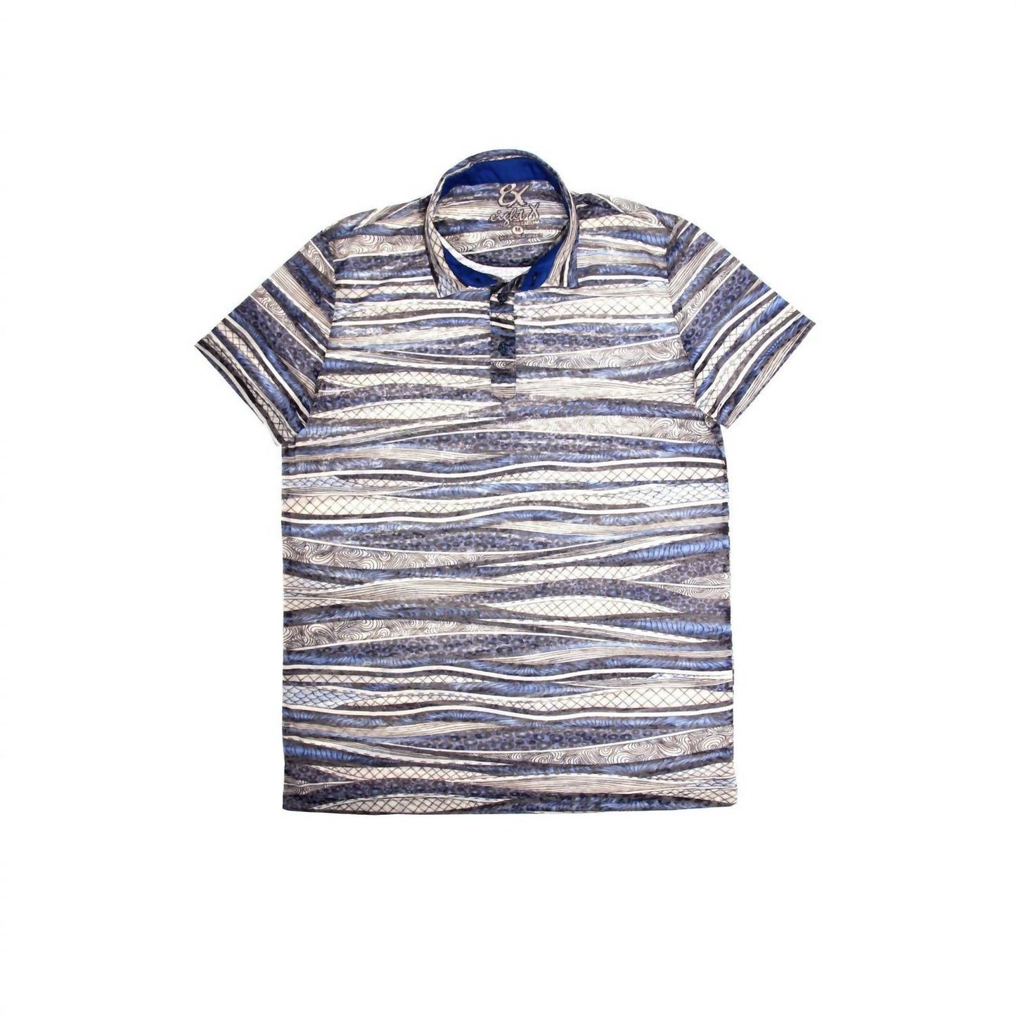 Stripe Print Polo Shirt