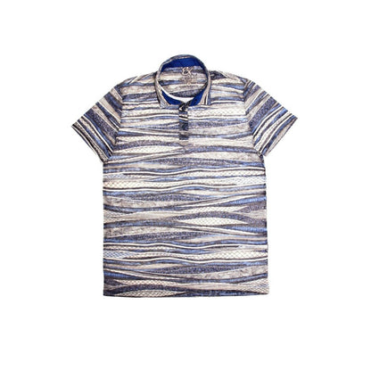 Stripe Print Polo Shirt