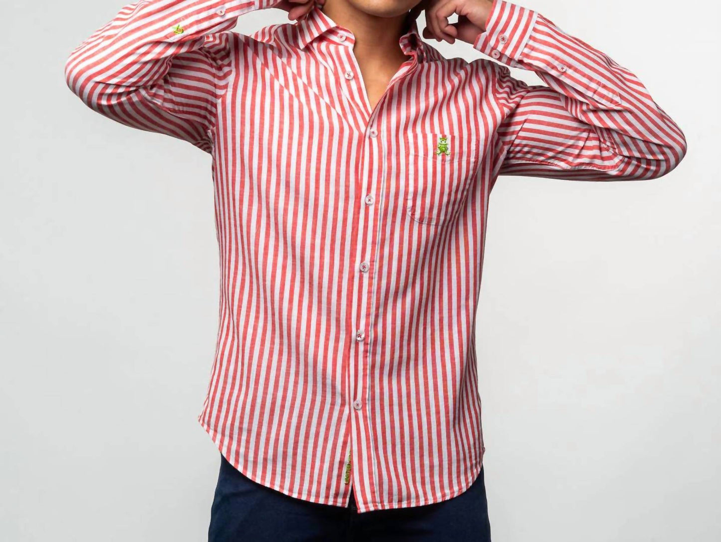 Stanford Stripe Frog Linen Shirt