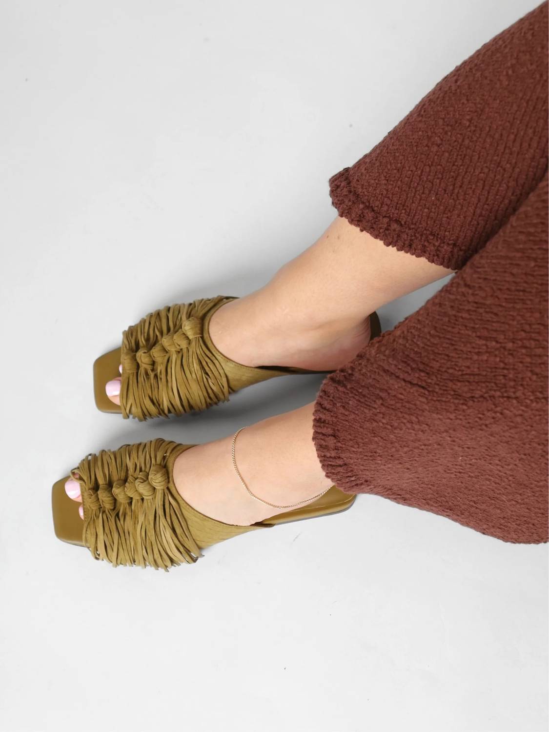 Women's Brigitte Fringe Slide Flat Sandal