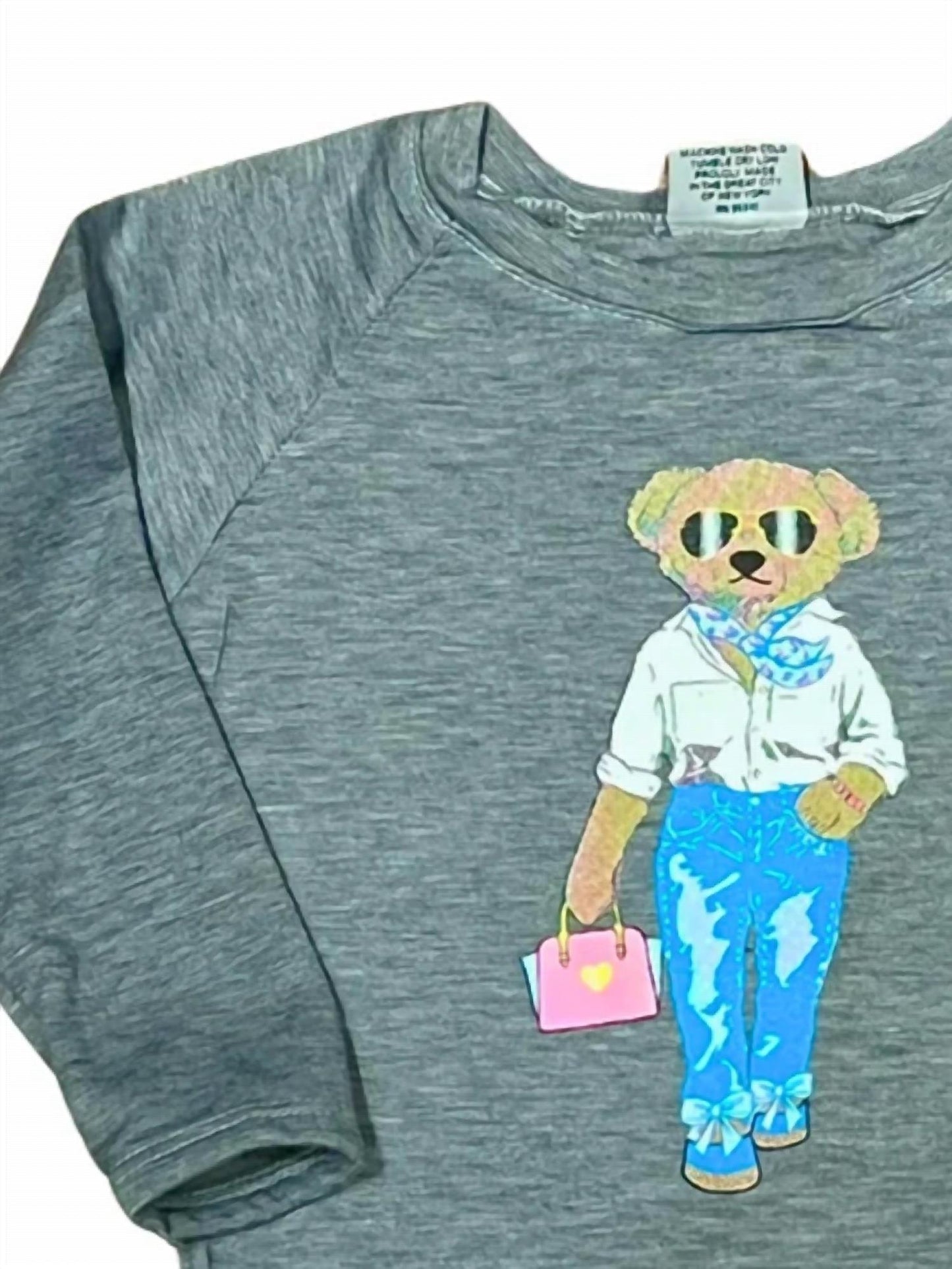 Girl's Fashion Bear Sweatshirt