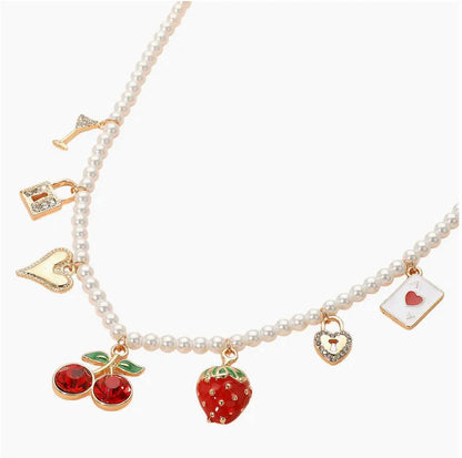 Women's Berries And Such Pearl Charm Necklace