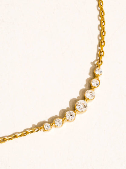 Women's Crystal Station Chain Necklace