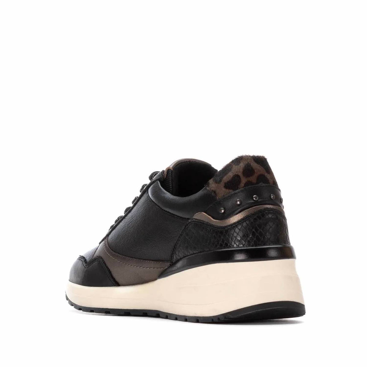 Women's Leather Wedge Lace-up Sneakers