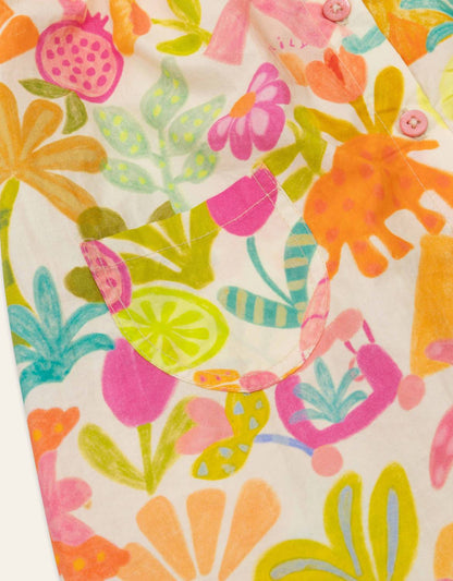 Girl's Daloo Almond Oil Floral Dress