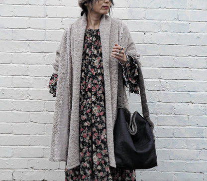Kimono cardigan with mesh