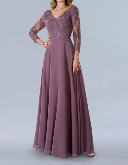 Long Sleeve Mother Of Bride Dress - Plus