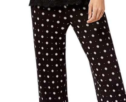 Women's Lace-trim Printed Pajama Pants