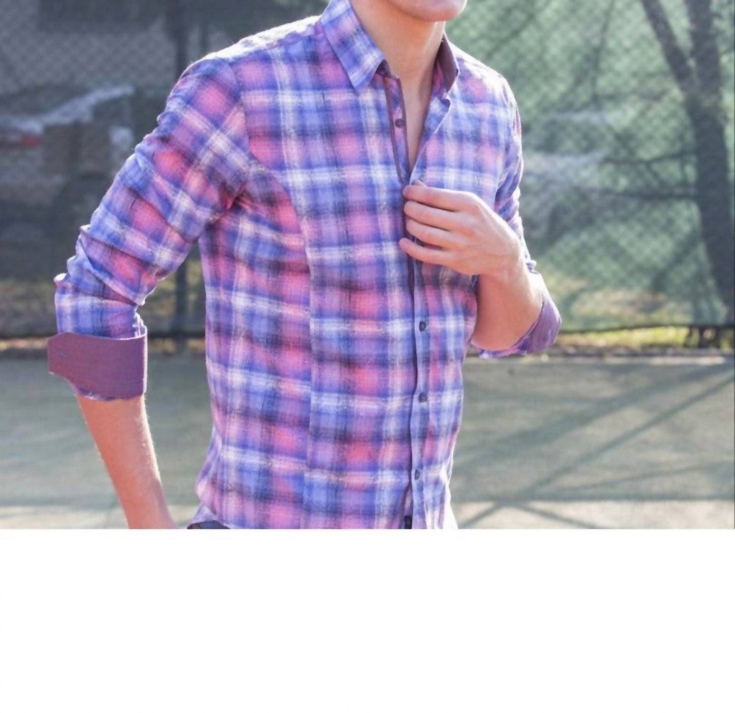 Paisley Over Checkered Jacquard Shirt