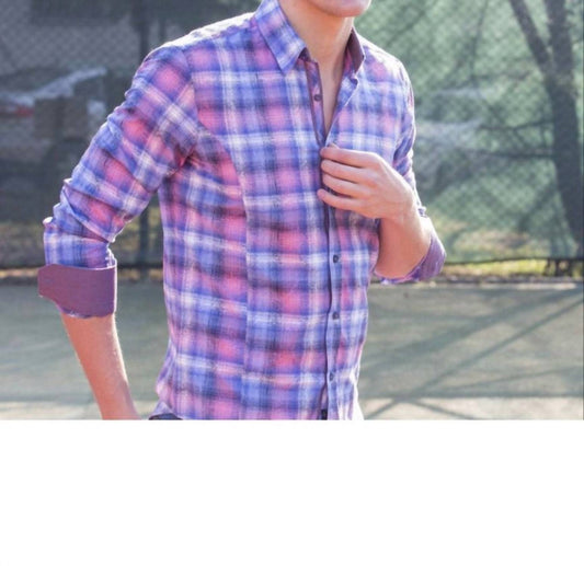 Paisley Over Checkered Jacquard Shirt