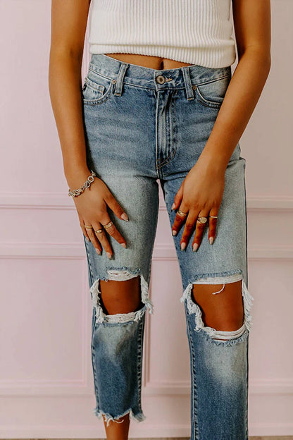 Avianna High Waist Distressed Jeans
