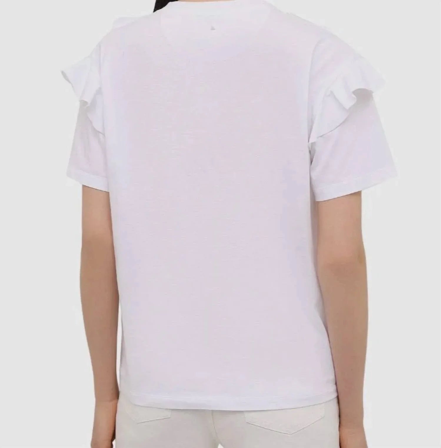 Valentino - Crewneck Ruffle Lace T-shirt - alternate view - Rack Hunt