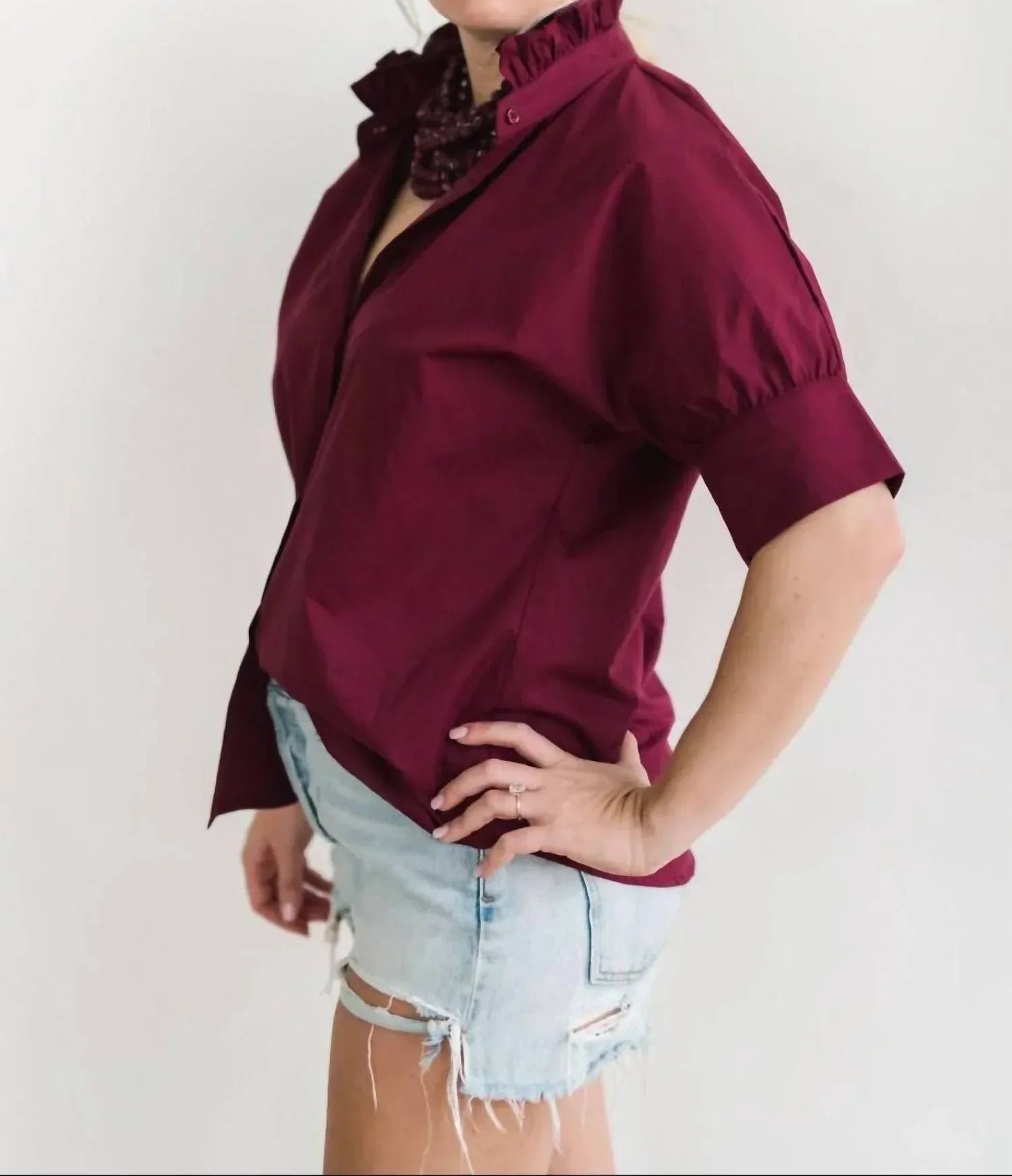 Heidi Houston - Short Sleeve Ruffle Shirt - Rack Hunt