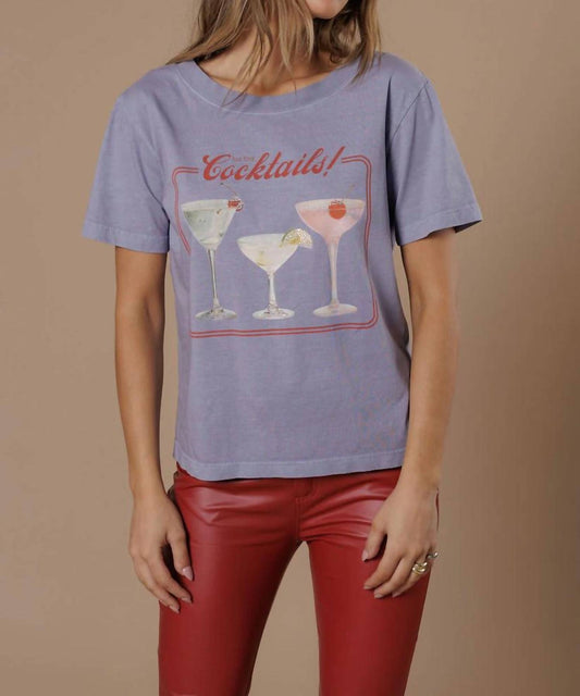 But First Cocktails Wide Neck Tee