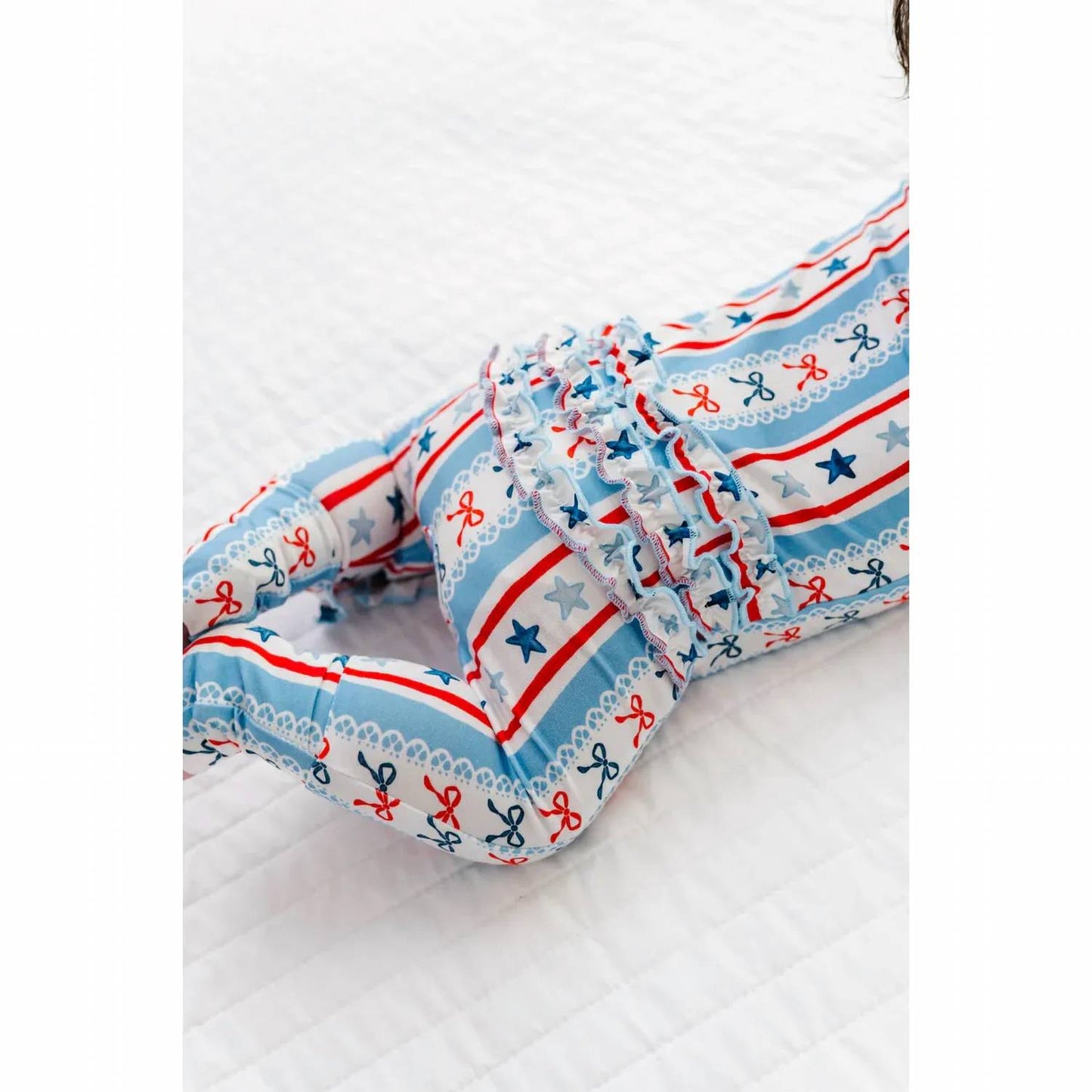 Kids Pretty Patriotic Ruffle Convertible Romper
