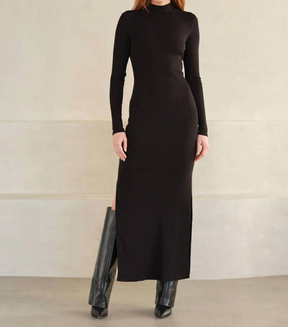 Luxrib Mock Neck Dress
