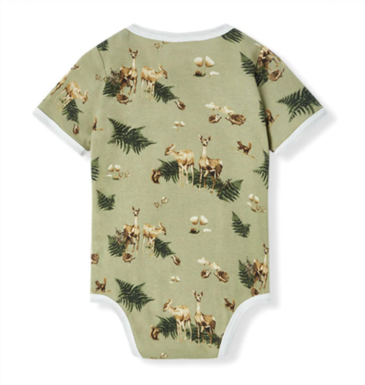 Kid's Forest Party Organic Cotton Short Sleeve One Piece