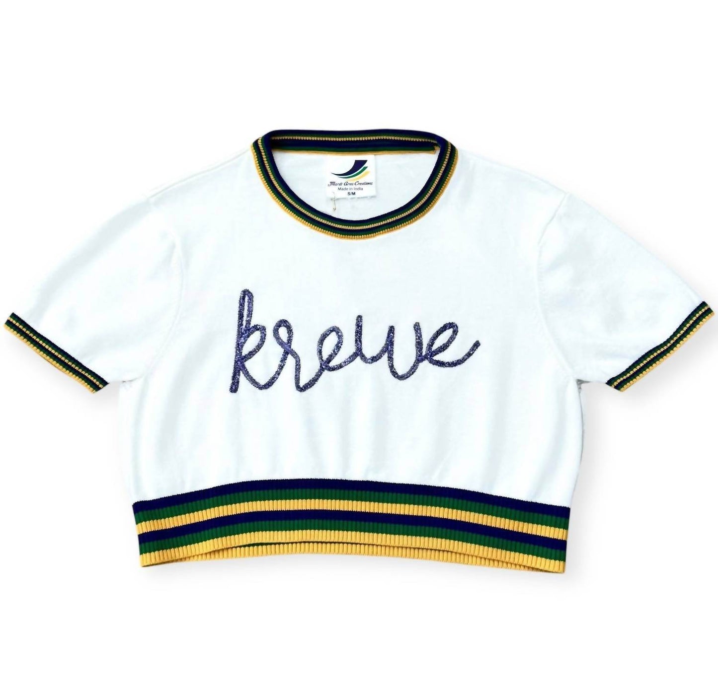 Mardi Gras Creations - Tinsel Short Sleeve Crop Top - Rack Hunt