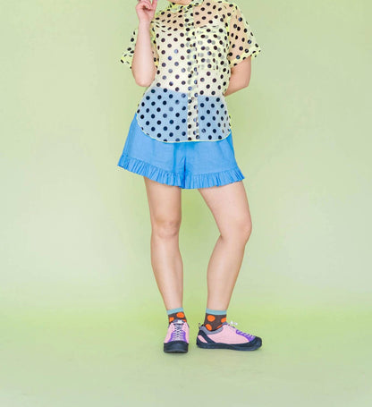 Ruffle Linen Shorts